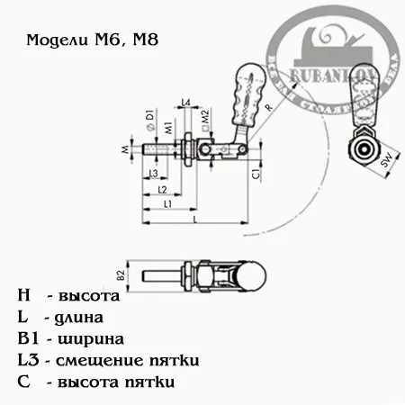 Прижимы Piher Toggle Clamp Push-Pull