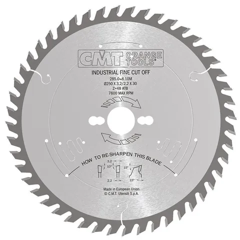 Диск пильный 300x30x3,2/2,2 15° 10° ATB Z=60 CMT 285.060.12M
