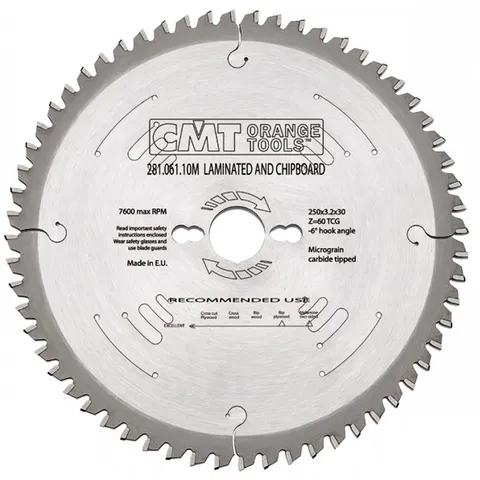 Диск пильный 250x30x3,2/2,2 -3º FFT Z=81 CMT 281.081.10M