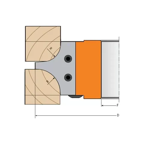 Комплект 2 ножей HM 45x35x2 R=15/20 для 694.004 CMT 695.004.15