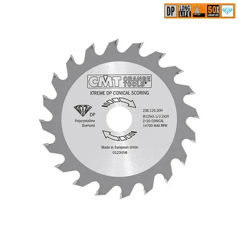 Диск пильный 125x20x3,1-3,7/ 5° CON Z=20 (DIA) CMT 238.125.20H