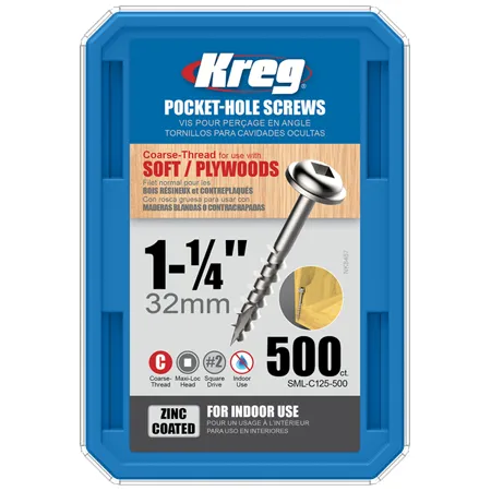 Оцинкованные саморезы Kreg Jig: SML-C125-500