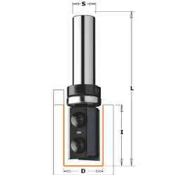 Фреза обгонная (верх. подш.), смен.ножи HM Z2 S=8 D=16x35x80 RH CMT 656.160.11