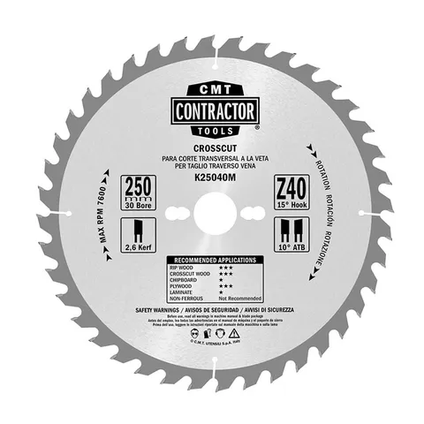 Комплект из 2-х дисков 305x2.6/1.8x30 Z40+60 ATB CMT K305M-X02
