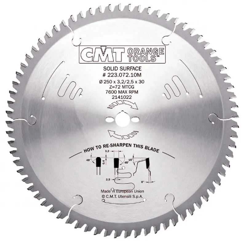 Диск пильный 250x30x3,2/2,5 0° MTCG Z=72 CMT 223.072.10M