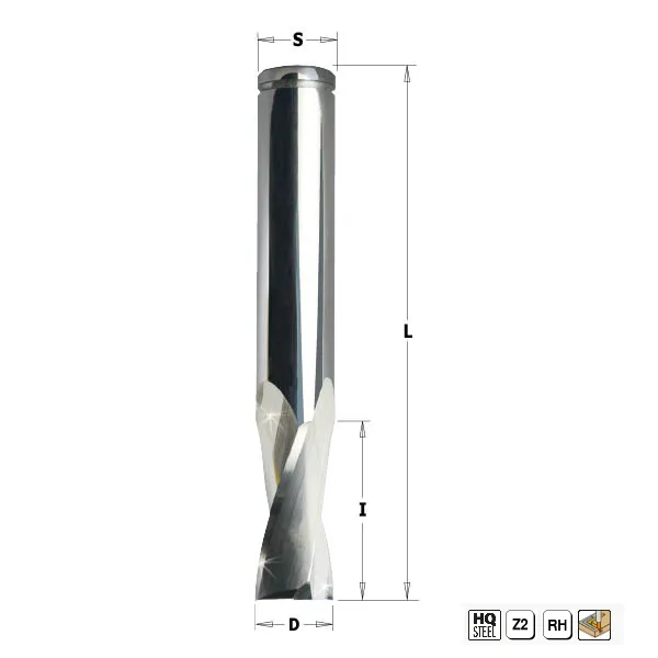 Фреза спиральная для PVC и алюминия S=16 D=16x25x82 CMT 186.160.11