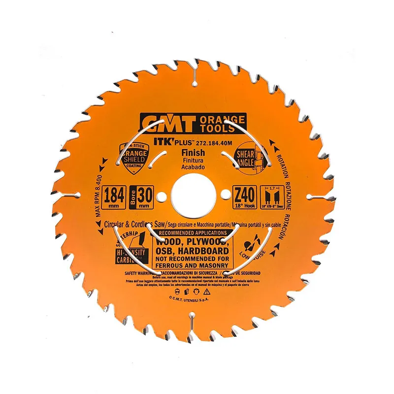 Диск пильный 184x30x1,7/1,1 18° 10° ATB + 8° SHEAR Z=40 CMT 272.184.40M