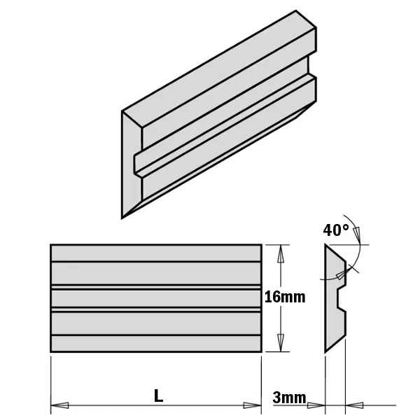 Комплект из 2-х ножей 20x16x3 HPS CMT 795.020.16