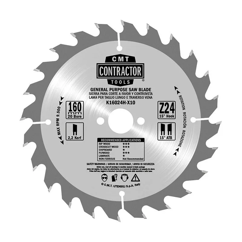 Диск пильный 190x2.2/1.4x30 Z24 ATB (без инд. упаковки) CMT K19024M-X10