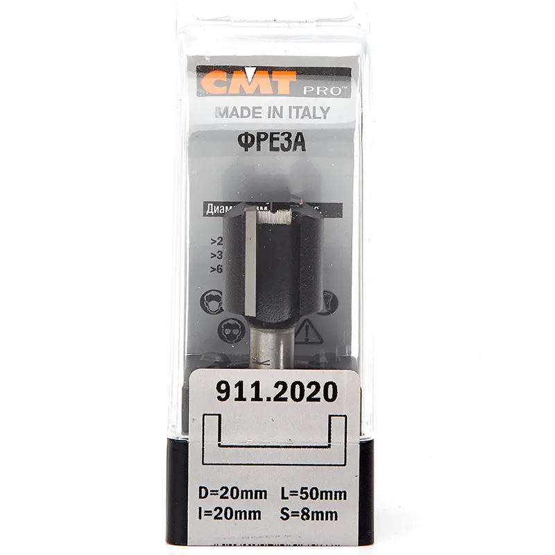 Фреза концевая CMT пазовая D=20,0 I=20,0 S=8,0 L=50,0  CMT PRO 911.2020