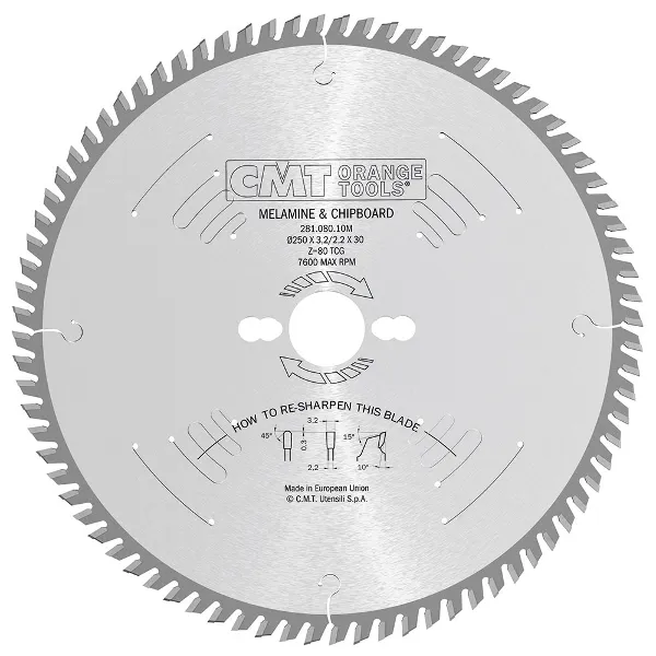Диск пильный 225X2.6/1.8X30 Z64 4°TCG CMT 281.225.64M