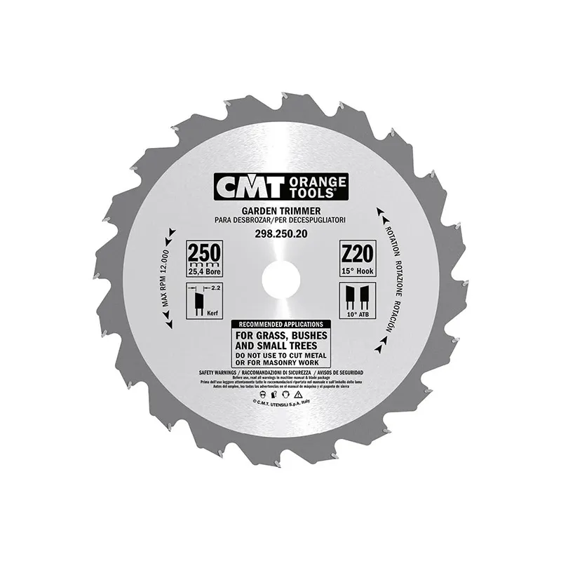Диск пильный 250x20x2,2/1,4 15° 10° ATB Z=20 CMT 298.250.20H
