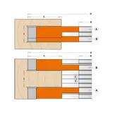 Фреза (комплект из 2-х шт) HM для выборки пазов D=160X14-28X50 CMT 694.021.50