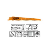 Пилки сабельные 5 штук для дерева и металла(BIM) 150x4,3x6TPI CMT JS611DF-5